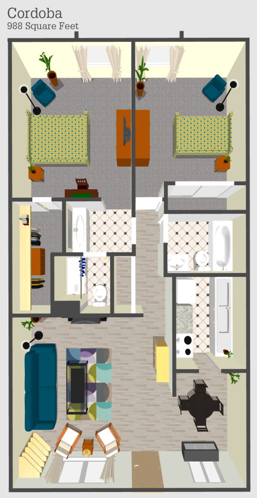 Cordoba 2 Apartment Floor Plan