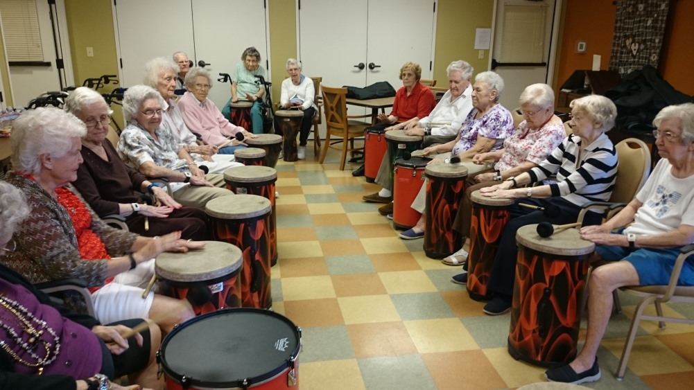 Drum Circle Activity In Assisted Living