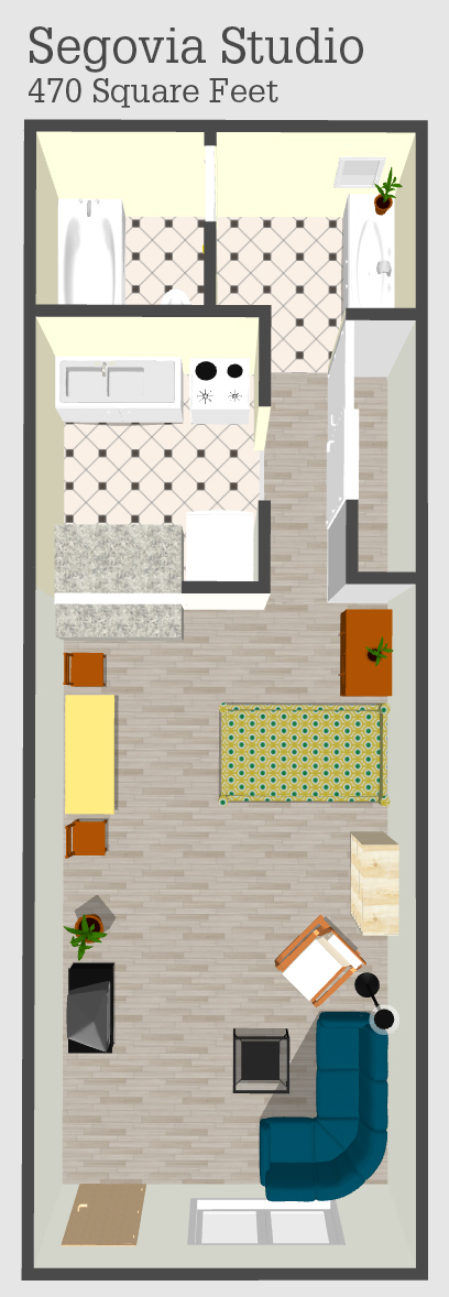 Segovia Studio Apartment Floor Plan