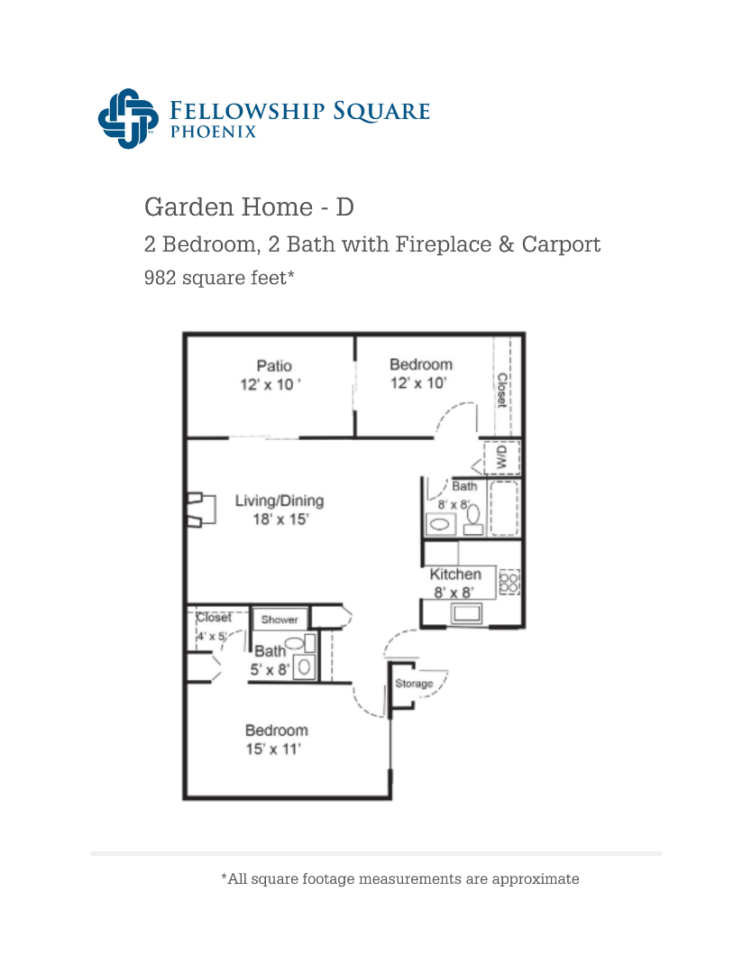 D floor plan 982 square feet