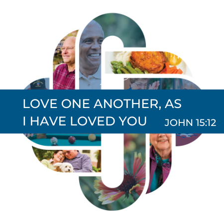 Descriptive graphic with Scripture verse, Love One Another, As I Have Loved You, John 15:12